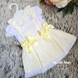 Light Yellow Pinafore Boutique Dress Set